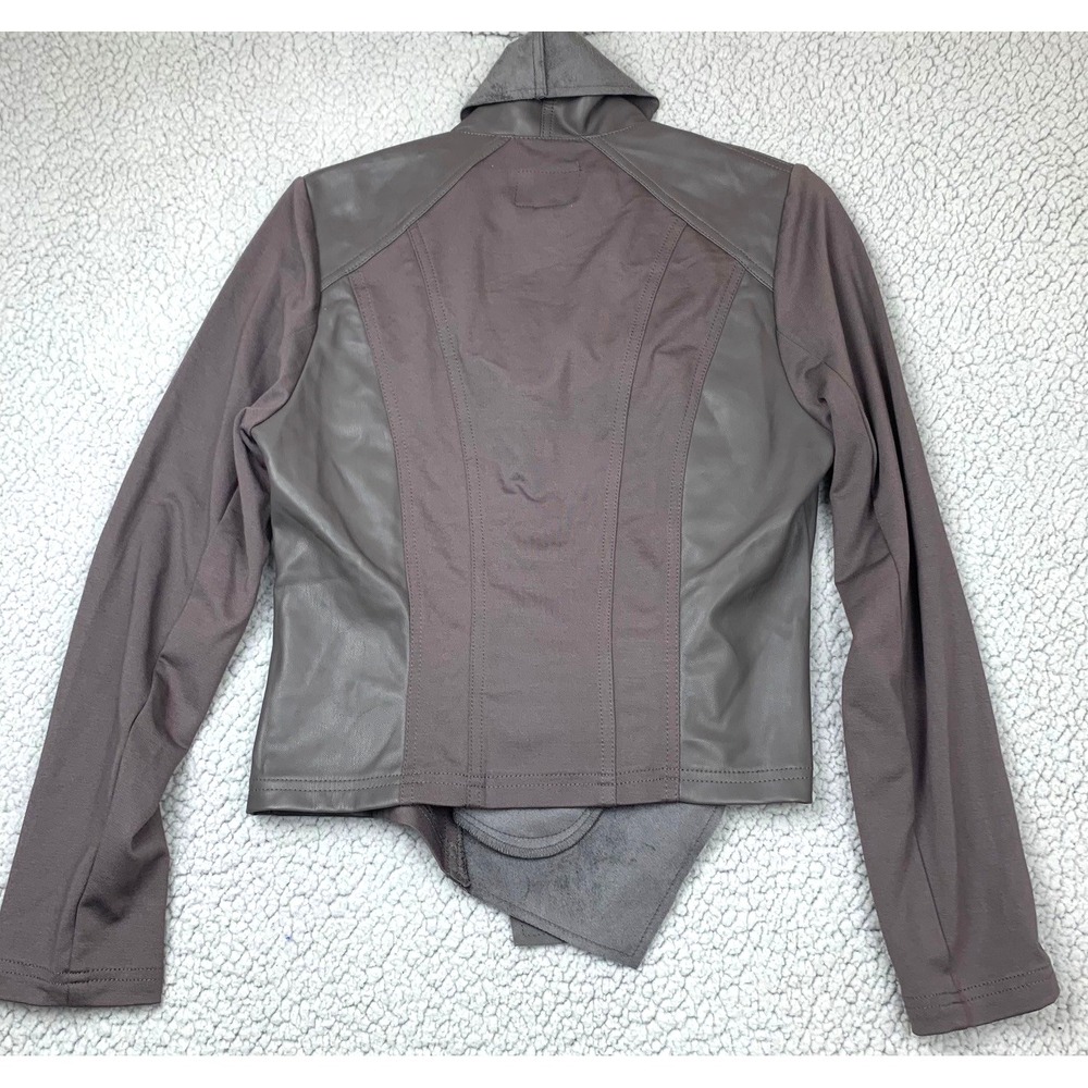 Kut from the Kloth Draped Faux Leather Moto Jacket, Size M, NWT - Picture 3 of 12